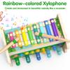 Amtreen 6-IN-1 Wooden Montessori Toys for 1 Year Old, Mole-Tapping Game | Play the Xylophone | Frog Clock | Carrot Harvest Game | Spinning Gear, Toddler Toys Aged 1-4, Baby Toy Gift for Early Learning view 2
