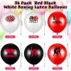 Vinsot 36 Pack Boxing Party Decorations Boxing Balloons 12 Inch Red Black and White Wrestling Latex Balloons for Wrestling Match Fight Sports Theme Birthday Party Supplies view 2
