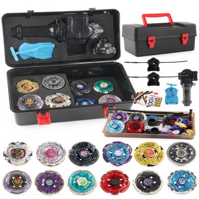 Battling Top Toy Set 12 Spinning Tops 3 Launchers Metal Fusion Gyro Game with Portable Storage Box Gift for Kids Children Boys Ages 6+