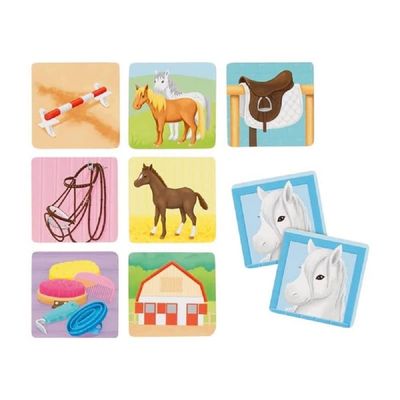 Goki 56332 Memo Stableriza Skill Games, Multicoloured