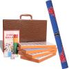 GUSTARIA Chinese Mahjong Set, with X-Large (1.5") 144 Numbered Melamine Blue Tiles, 2 Spare Tiles, 6 Dice and a Wind Indicator, Carrying Travel Case with English Instruction, Mahjong Mat(Blue) view 1