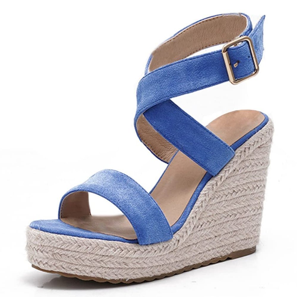 ZBYY Women's Platform Sandals Summer Wedge Ankle Strap Open Toe Sandals Wedge Heels Casual Beach Platform Dress Sandals