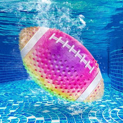 Hiboom Swimming Pool Football, 9.6 Inch PVC Rainbow Colorful Waterproof Football for Boy Girl, Swimming Pool Diving Toys for Underwater Game Party, Outdoor Footballs Beach Games for Adults and Family