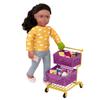 Our Generation BD35211Z Deluxe Shopping Basket Purple/Yellow & Food  Balanced Shopping for 46 cm Dolls with Functional Wheels  Children's Toys from 3 Years  45461 HCM Kinzel view 3