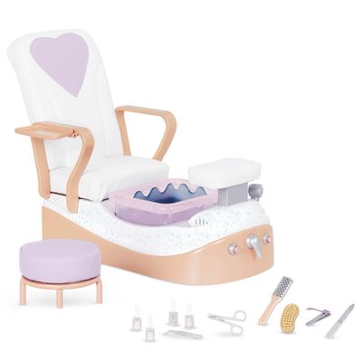 Our Generation - Yes, SPA Day! - Lounge Chair Set - SPA Music and Sounds of Water - Accessories for 18" Dolls - Play Simulate - Toy for children from 3 years old