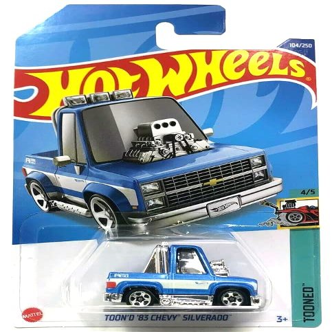 DieCast Hot Wheels Toon'd 83 Chevy Silverado, Tooned 4/5 [Blue] 104/250