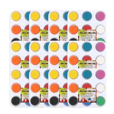 First Impressions Non-Toxic Tempera Paint Cakes - Vibrant Tempera Paint Cakes for Little Artists, Safe Painting, Kids Creativity, & More! - 12 Pack