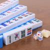 GUSTARIA Chinese Mahjong Set, with X-Large (1.5") 144 Numbered Melamine Blue Tiles, 2 Spare Tiles, 6 Dice and a Wind Indicator, Carrying Travel Case with English Instruction, Mahjong Mat(Green) view 4