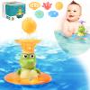 Bath Toys, Light Up Baby Pool Toy with LED Light Crocodile Spray Water Toy, Floating Wind Up Toys for 1 Year Old Boy Girl, New Born Baby Bathtub Water Toys, Preschool Toddler Pool Toys (Crocodile) view 1