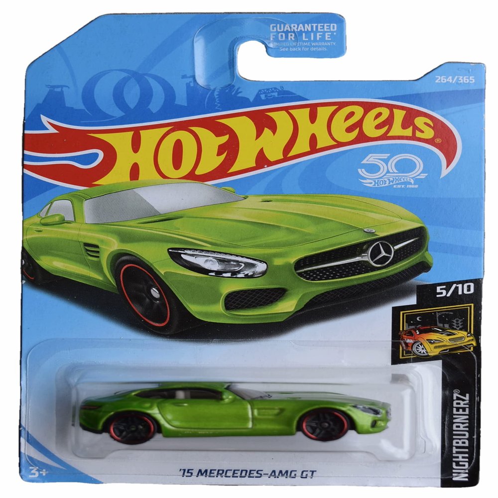 Hot Wheels '15 Mercedes AMG GT, Nightburnerz 5/10 - Green