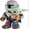Mattel Star Wars Clan of Two: The Mandalorian Plush Set with 11-inch Mandalorian Soft Doll, Smaller Detachable Grogu Figure & Sound Feature view 3