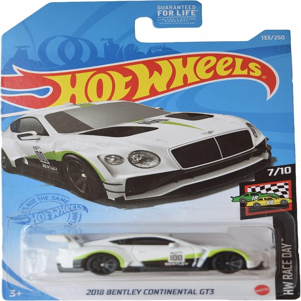 Hot Wheels 2018 Bentley Continental GT3 - Race Day 7/10 - White 133/250