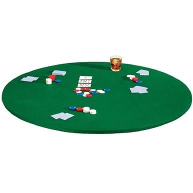 Altatac Felt Card Poker Table Cover 36-42 inches Green Stretch Elastic Fitted Bridge Card, Mahjong, Dominoes and Casino Game Night Table Topper Table Cloth Protector