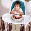 1st Birthday Decorations for High Chair Banner Boy's First Highchair Birthday Banner Baby Wild One Burlap Decorations Woodland Theme Party Ribbon Supplies Booth Photo Props view 4