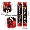 5665 Happy 17th Birthday Porch Sign Door Banner Decor Red and Black  Glitter Cheers to 17 Years Old Birthday Party Theme 01 0 view 2
