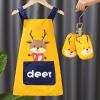 Cute Apron for Boy Girl Waterproof Art Smock for Painting Cooking Craft Baking Cartoon Animal Chef Apron Kit + Over Sleeve view 2