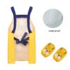 Cute Apron for Boy Girl Waterproof Art Smock for Painting Cooking Craft Baking Cartoon Animal Chef Apron Kit + Over Sleeve view 3