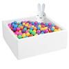 UHAPPYEE Square Foam Ball Pit for Toddler,35"x35"x12" Soft Ball Pit Pool with Removable Cover, Indoor Memory Sponge Ball Playpen Without Balls - White view 1
