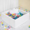 UHAPPYEE Square Foam Ball Pit for Toddler,35"x35"x12" Soft Ball Pit Pool with Removable Cover, Indoor Memory Sponge Ball Playpen Without Balls - White view 2
