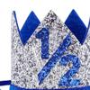 Bchinb Baby 1/2 st Birthday Crown Hat, Birthday Party Decorations, Kids Party Props Shooting, Party Supplies (Blue Silver) view 2