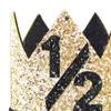 Bchinb Baby 1/2 st Birthday Crown Hat, Birthday Party Decorations, Kids Party Props Shooting, Party Supplies (Black Gold) view 2