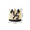 Bchinb Baby 1/2 st Birthday Crown Hat, Birthday Party Decorations, Kids Party Props Shooting, Party Supplies (Black Gold) view 3