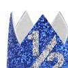 Bchinb Baby 1/2 st Birthday Crown Hat, Birthday Party Decorations, Kids Party Props Shooting, Party Supplies (Silver Blue) view 2