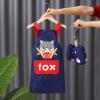 Cute Apron for Boy Girl Waterproof Art Smock for Painting Cooking Craft Baking Cartoon Animal Chef Apron Kit + Over Sleeve view 2