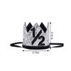 Bchinb Baby 1/2 st Birthday Crown Hat, Birthday Party Decorations, Kids Party Props Shooting, Party Supplies (Black Silver) view 3