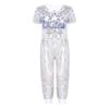 VernLan Boys Girls Sequins Hip Hop Jazz Costume Modern Street Dance Clothing Set for Stage Performance Show Silver 5-6 Years view 1