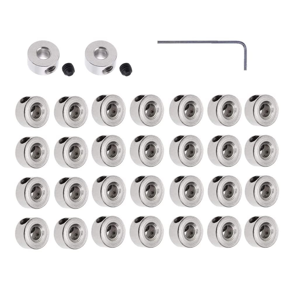 YXQ Plane Landing Gear Wheel Stop 0.12"/3.1mm Wheel Collar for RC Airplane Model Aircraft(30-Pack)