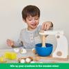 KiwiCo Bake-a-Cake Stand Mixer | Play Kitchen | Kids Baking Gift Set Ages 3+ | Learn Early Math with Wooden Play Set | Includes Ingredients, Mixer, Measuring Spoons & Recipe Cards view 4