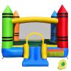 Costzon Inflatable Bounce House, Party Castle Bouncy House for Kids 12ft L x 9ft W x 6ft H Indoor Outdoor Fun w/Large Jumping Area & Fun Slide, Blower, Toddler Bounce House for Backyard Birthday Gifts view 1