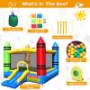 Costzon Inflatable Bounce House, Party Castle Bouncy House for Kids 12ft L x 9ft W x 6ft H Indoor Outdoor Fun w/Large Jumping Area & Fun Slide, Blower, Toddler Bounce House for Backyard Birthday Gifts view 2