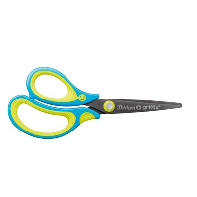Pelikan Griffix 820592 School Scissors Pointed for Left-Handed Users, NeonFreshBlue, Pack of 1