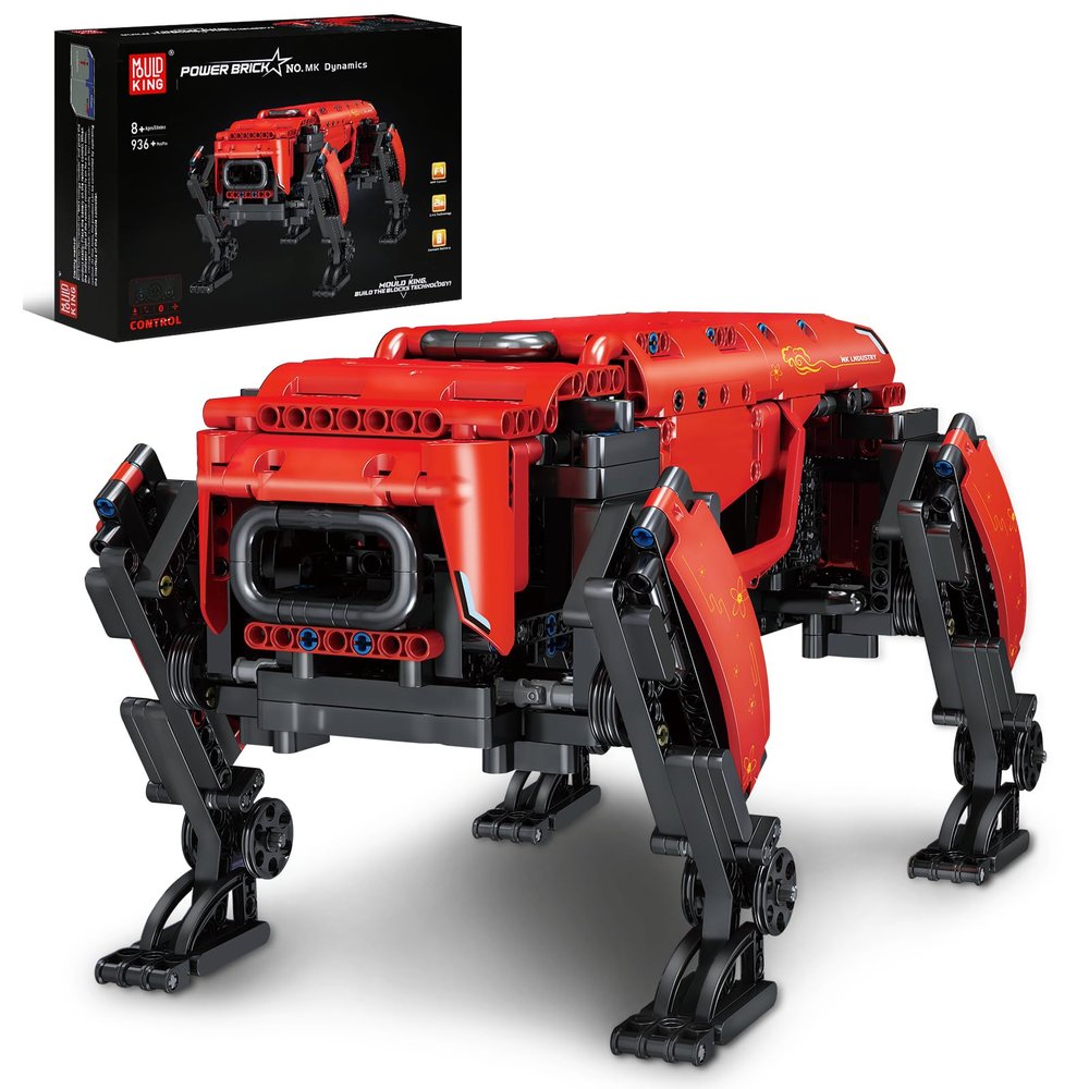 Mould King Robot Dog MK Dynamics Building Kits, MOC Building Blocks Set to Build, Gift for Kids Age 8+/Adult Collections Enthusiasts(936 Pieces with Motor/APP Remote Control)