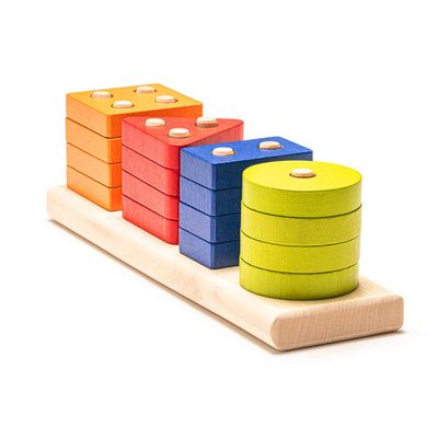 Cubika 15337 - Wooden Sorting Set - Colors and Shapes 2, Construction Children Game More 18 Months