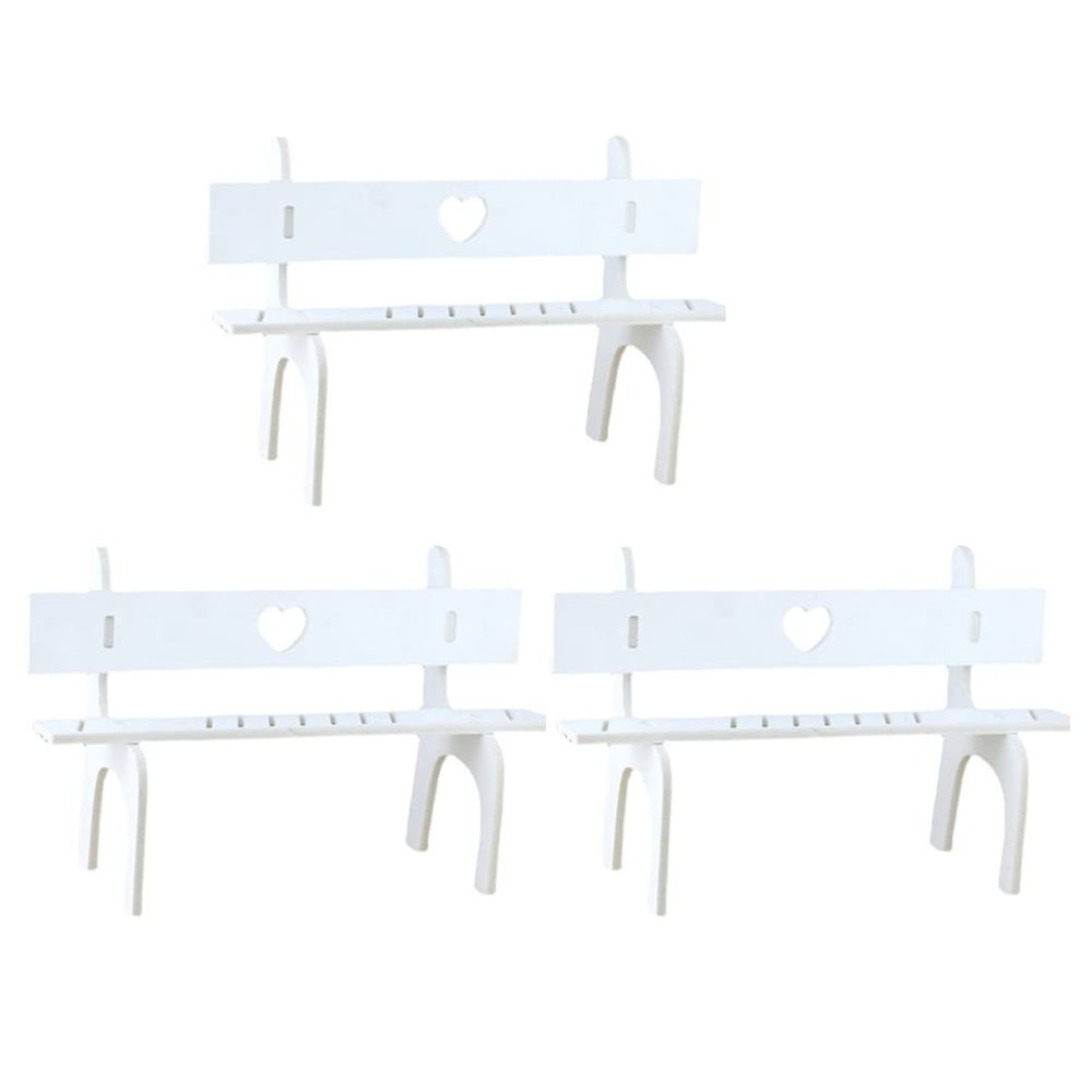 3Pcs Shelf Sitters Figurines Bench Dangling Legs Figurines Bench Miniature Dollhouse Park Dollhouse Furniture Decoration