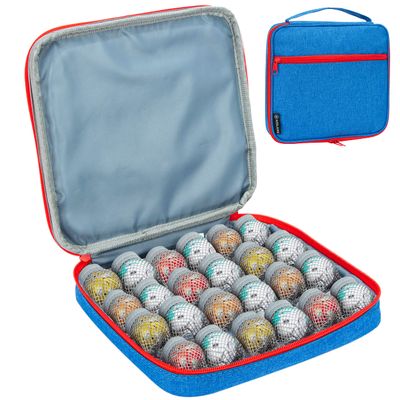 KISLANE Storage Case Compatible with 24 Bakugan Figures, BakuCores, Case Compatible with 24 Bakugan Figures with Zipper Pocket for Accessories, Bag Only (Blue)