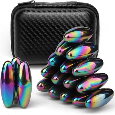 Rattle Magnets Snake Eggs for Adults, Magnetic Stones Oval Science Kit Toy, Fidget Toys Bulk for Stress Ball & Decoration for Home Office Refrigerator Ferrite Putty Holiday Stocking Sutffer 18 Pack