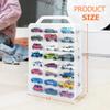 KISLANE Double Sided Storage Case for 48 Toy Cars, Matchbox Cars, Portable Transparent Storage Case with 48 Compartments, Case Only (Transparent) view 3