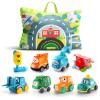 ALASOU Baby Cartoon Car Toys with Playmat/Storage Bag|1st Christmas Birthday Gifts for Toddler Age 1-2|Baby Toys for 1 2 3 Year Old Boy|1 2 Year Old Boy Gift for Infant|Stocking Stuffers for Kids view 1