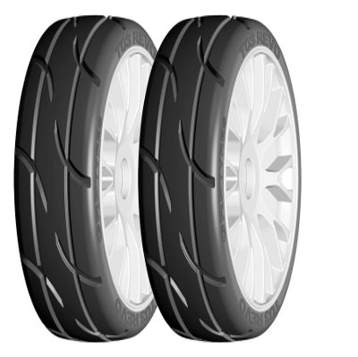GRP GTJ03-XB3 1:8 GT New Tread Soft White 20 Spoke Rubber Tires - Hard Rim