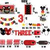 221 Pcs Red 3rd Birthday Party Decorations, Wild Three Balloons Arch Garland Kit, Third Bday Backdrop, TableCloth, Tableware for Boys 3th Birtdhay Party Supplies view 3
