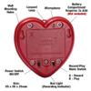Talking Products, Talking Heart Voice Recordable Sound Button, 2 Minutes. Create Your own Personalised Talking Teddy Plush Toy, Christmas Keepsake or Valentines Day Gift (Red) view 4