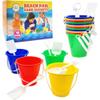 The Dreidel Company Beach Day Playsets (Pack of 12) 5.25" Sand Bucket Play Set Box Includes, Pail & Shovel Sand Toy for Boys and Girls Birthday Party Favor view 1