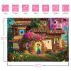 7x5FT Magic House Backdrop,Magic Movie Background Magical House Banner Party Decor Cartoon Theme Birthday Party Backdrop Supplies for Girls view 2