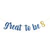 Belrew Great to Be 8 Banner, 8th Birthday Party Banner Decor, Eight Years Old Banner, 8th Birthday Party Decoration Supplies, Glittery Blue view 1