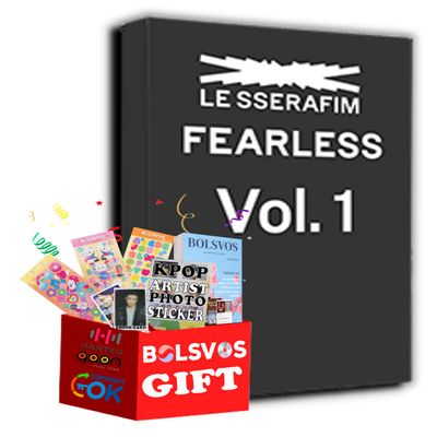 Dreamus LE SSERAFIM - Fearless [Vol 1 ver.] (1st Mini Album) Album+Pre Order Limited Benefits+BolsVos K-POP eBook (21p),3EA BolsVos Stickers for Toploader,Photocards