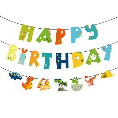 BIEUFBJI Dinosaur Banner - Dinosaur Theme Party Decoration, Indoor/Outdoor Hanging Decor, Kids Birthday Party Set